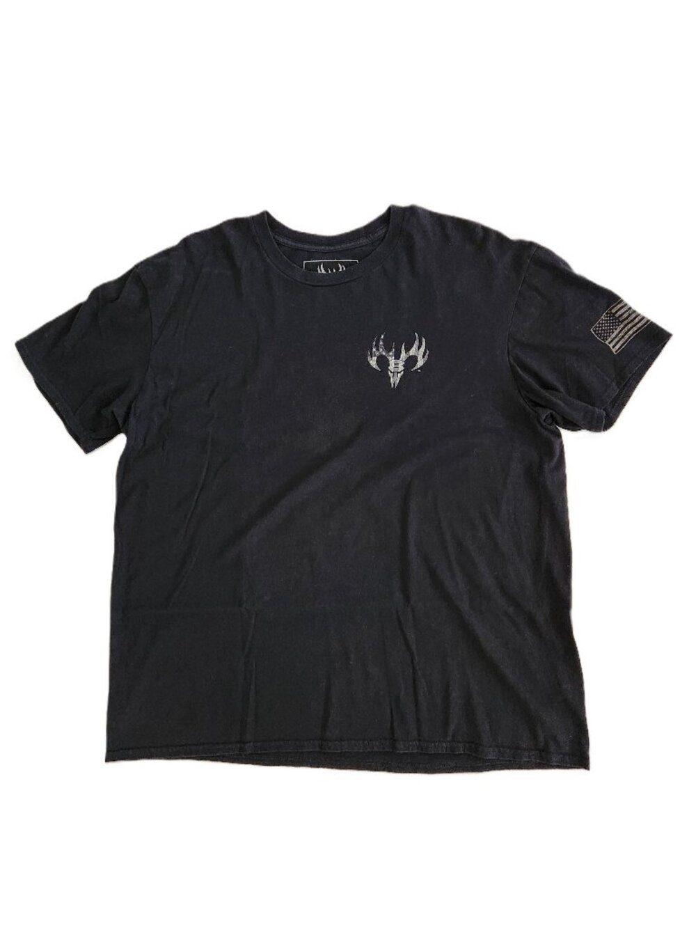 Buck Wear Men's American Flag Black Graphic T-shirt XL